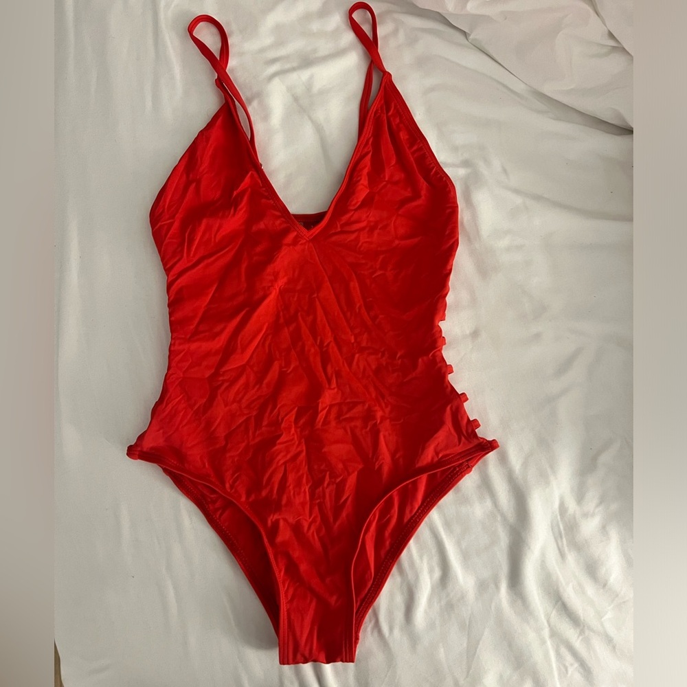 Vibrant Red One-Piece Swimsuit